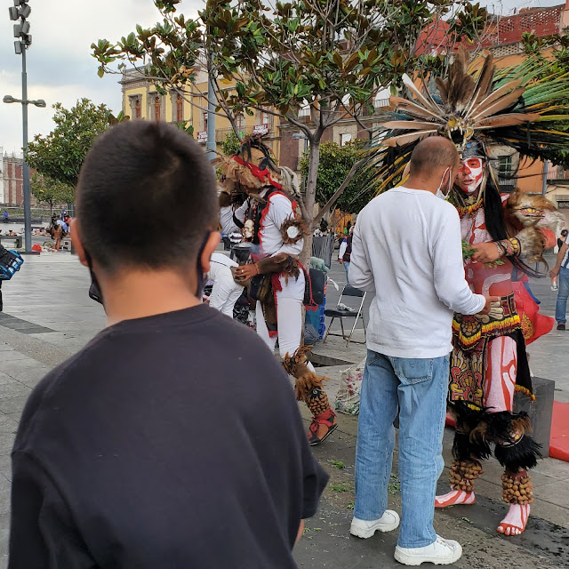 people getting limpias near templo mayor in Mexico City